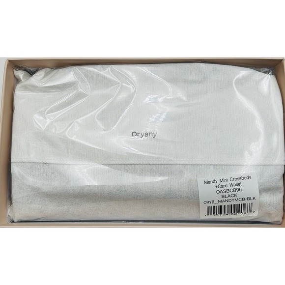 ORYANY Womens Leather Mandy Gift Set Crossbody & Removable Card Case Solid Black - Picture 12 of 15